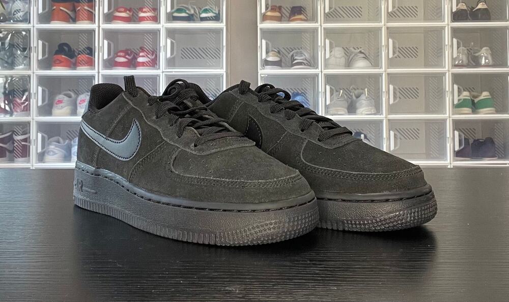 Nike Air Force 1 LV8 3 Black Suede Size 4.5Y/6W